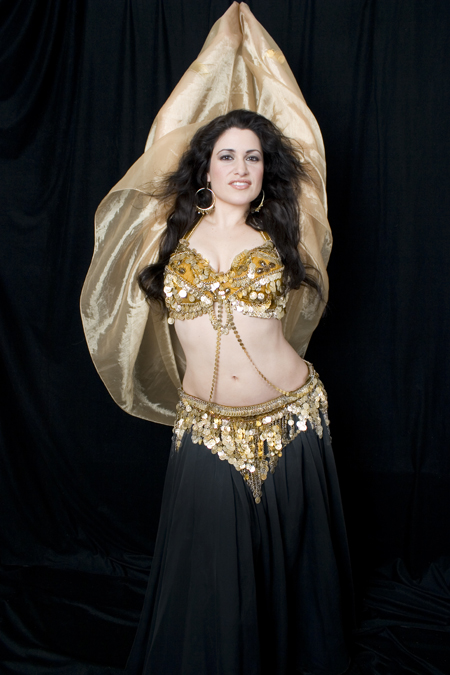 Eden Fieldstone belly dancing in a Bedlah